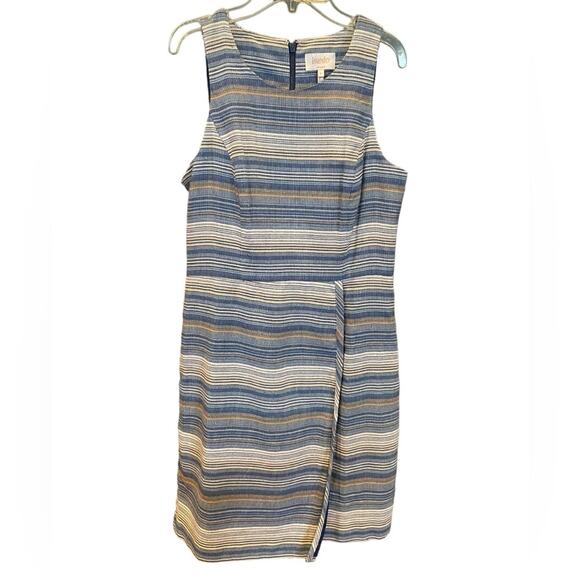 Laundry by Shelli Seagal Blue Striped Dress - Size 8 - Picture 3 of 10